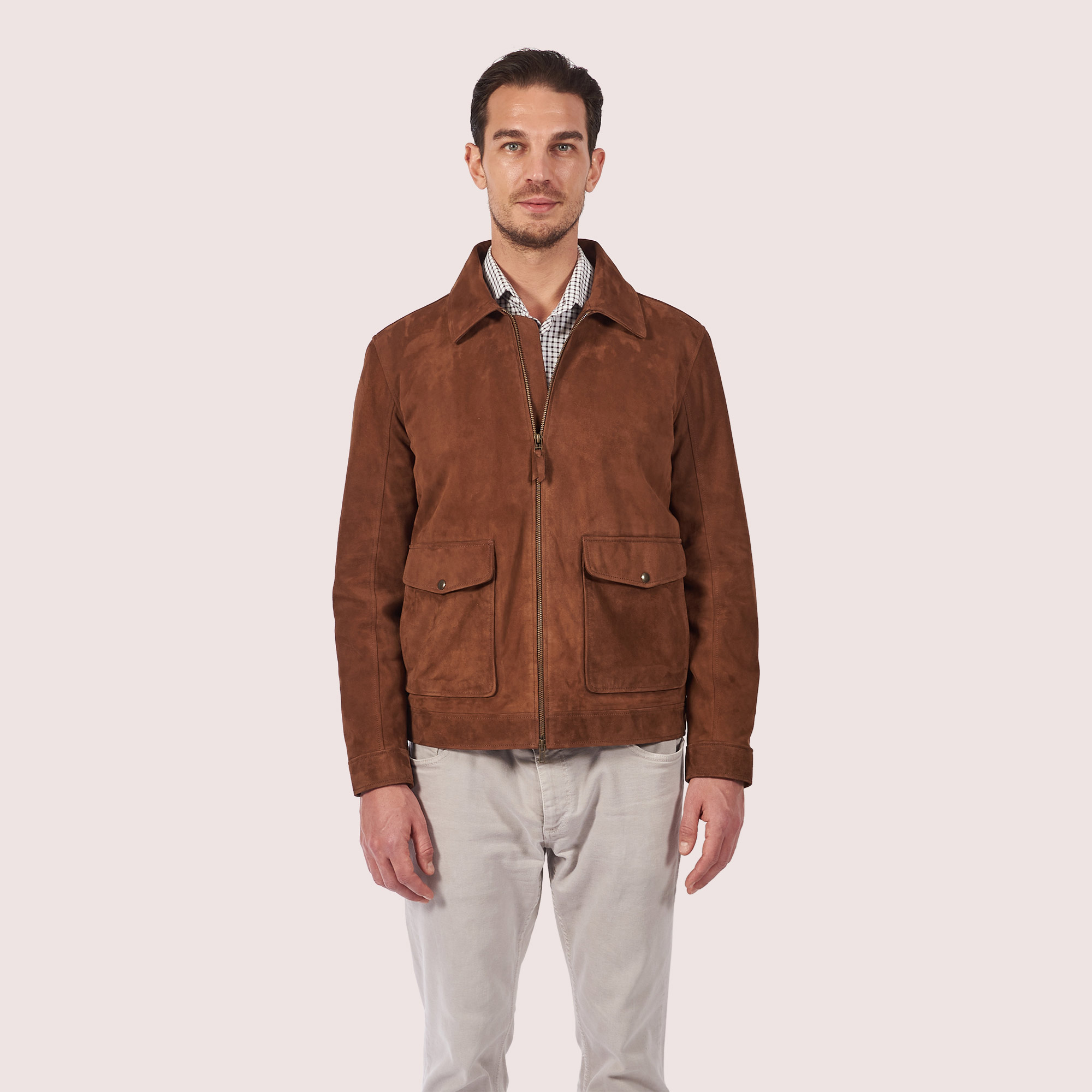 Desmond Goat Suede Bomber Jacket