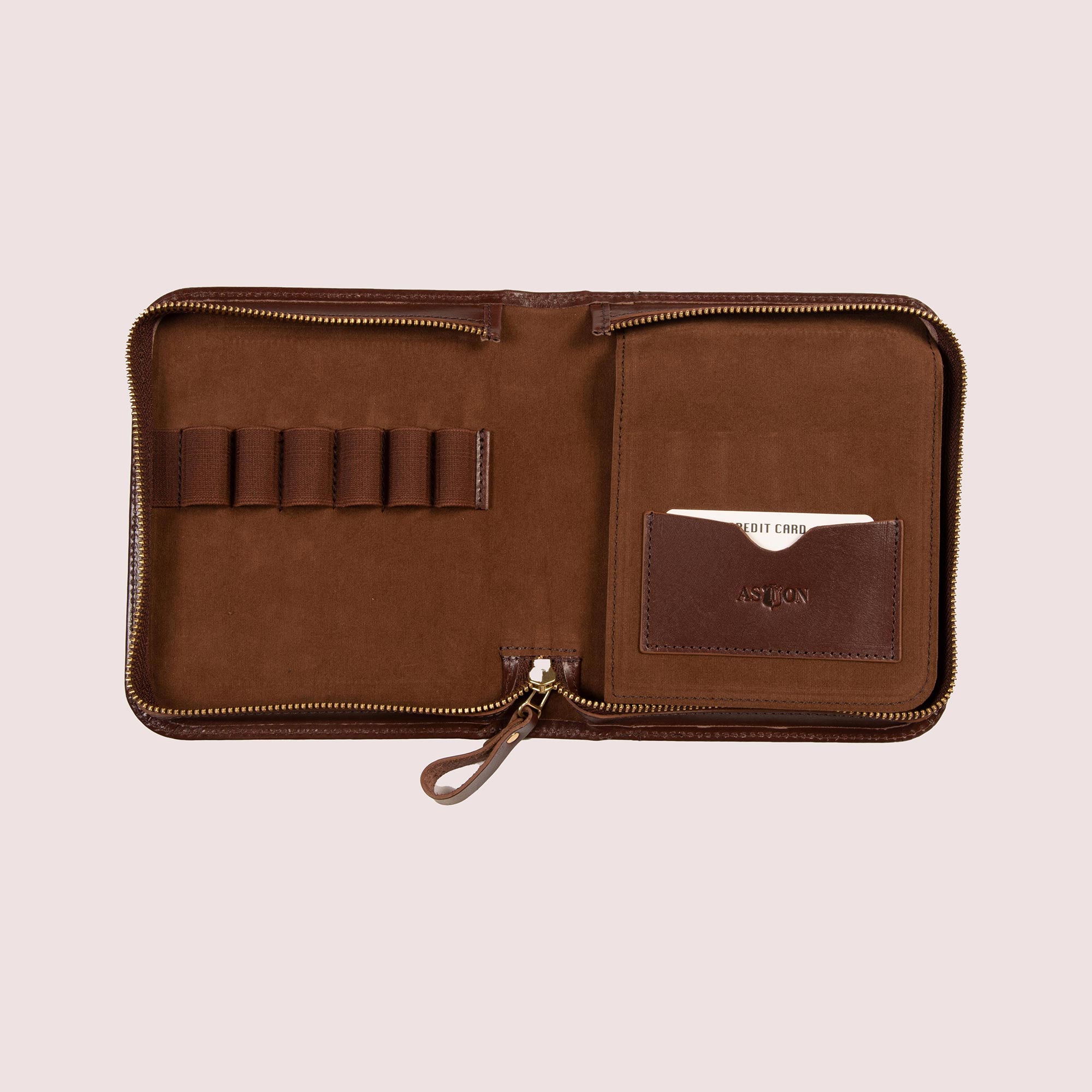 Zippered Pen Case for Six Pens with Note Pad