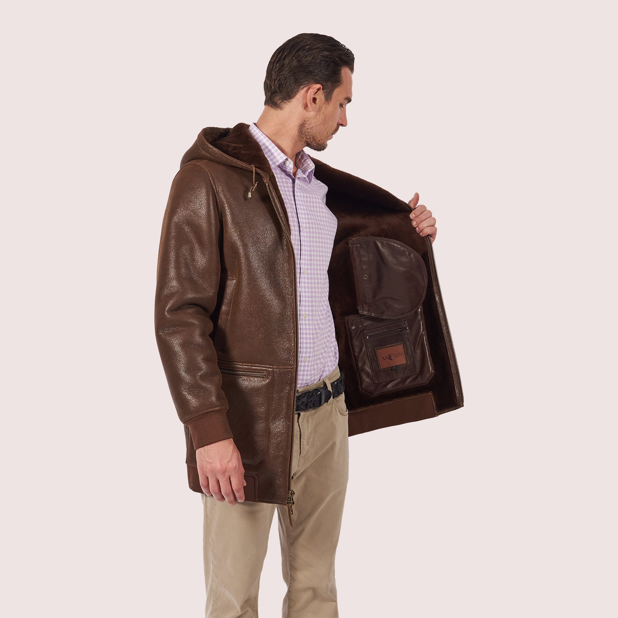 Linden Shearling Hooded Coat Linden Shearling Hooded Coat