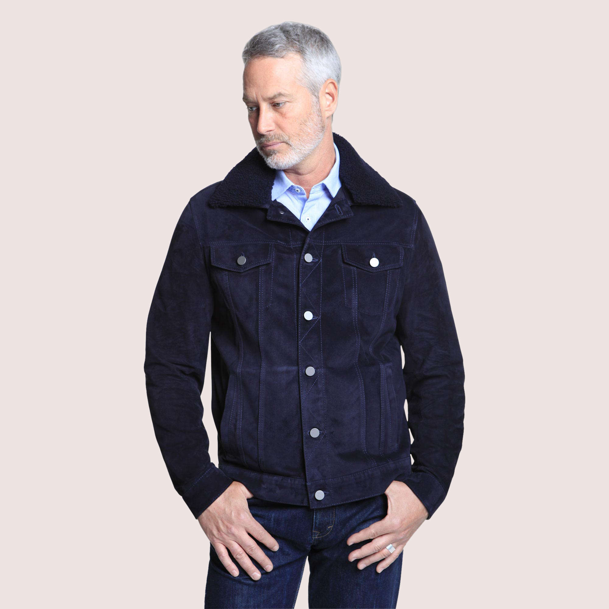 Dupont Goat Suede Trucker Jacket