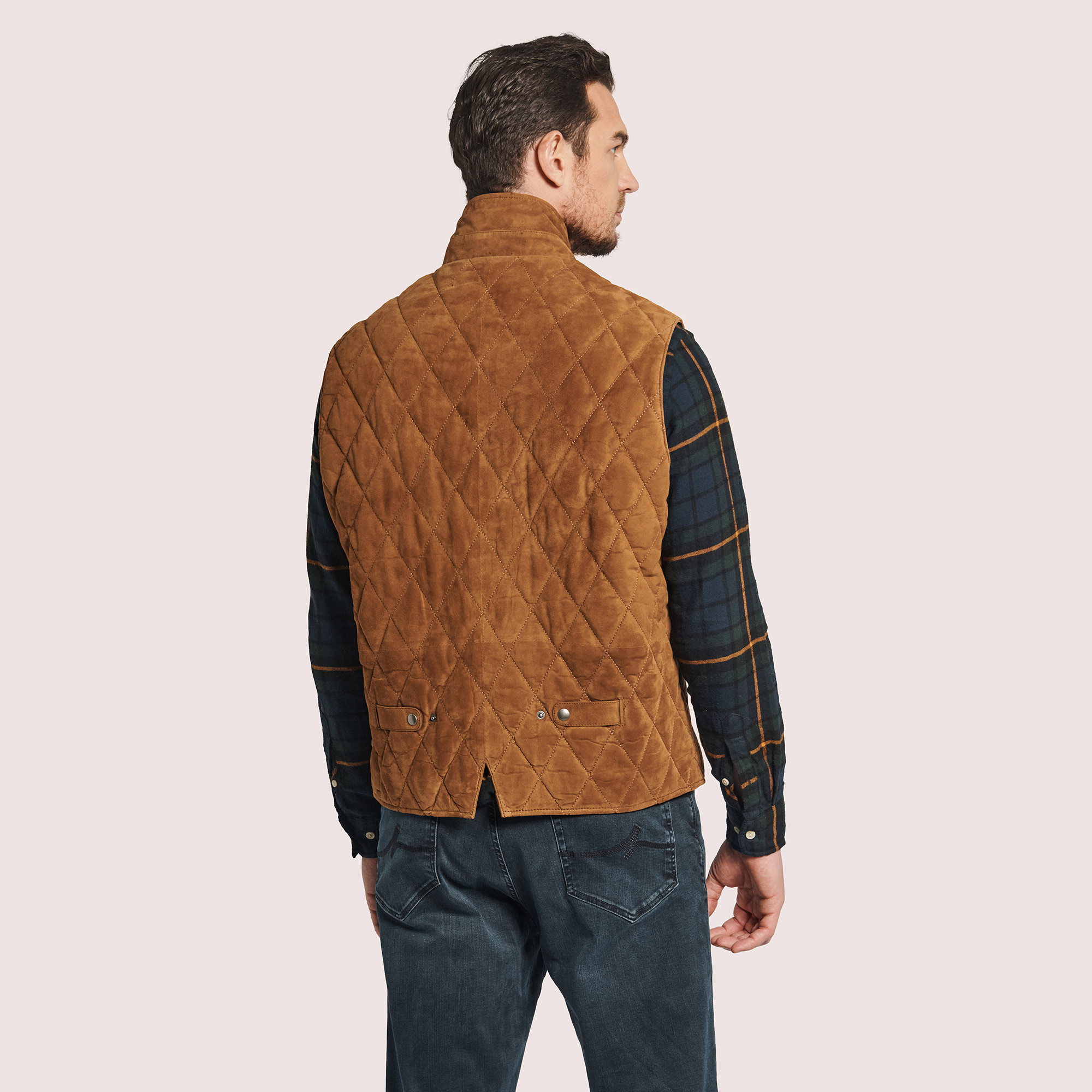 Adrian Goat Suede Quilted Vest Adrian Goat Suede Quilted Vest