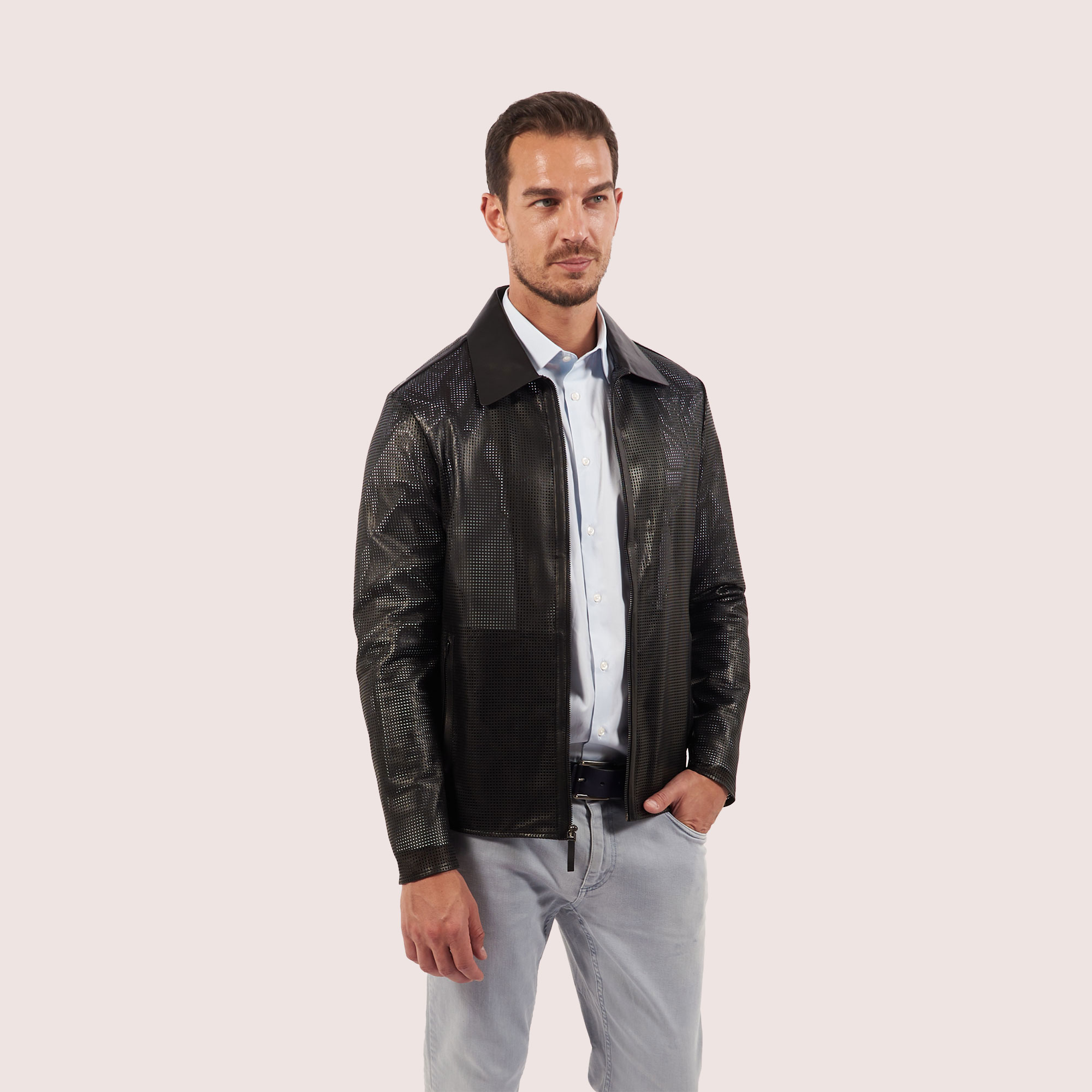 Mercer Perforated Lambskin Jacket Mercer Perforated Lambskin Jacket