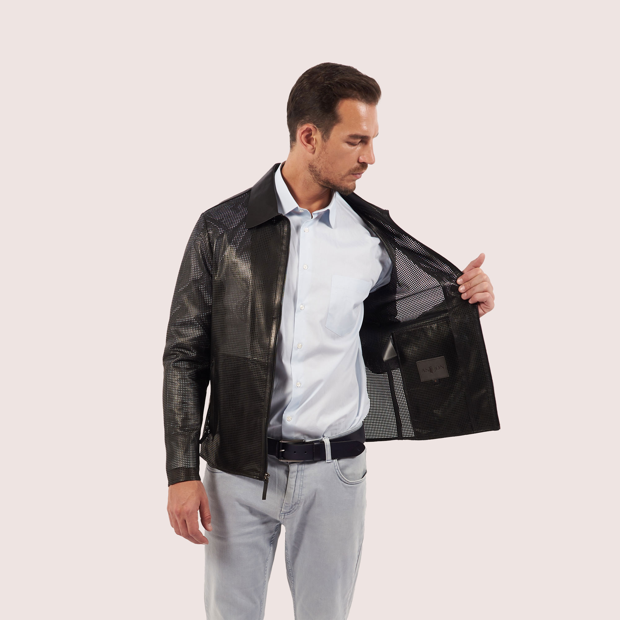 Mercer Perforated Lambskin Jacket Mercer Perforated Lambskin Jacket